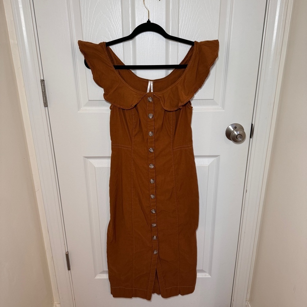 Anthropologie Faux Button Down Midi Dress